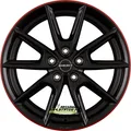 Produktbild: Borbet LX18 black glossy rim red 8x18 ET48 - LK5/112 ML66.6 Felge Alu