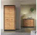 Produktbild: Lomadox Schlafzimmer-Set URBANIA-131, (Spar-Set, 2-tlg., Kleiderschrank Kommode), Schlafzimmermöbel Garderobenschrank Sideboard modern Eiche mit schwarz
