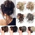 Produktbild: Hair Extensions XXL Haarteil Haargummi Hochsteckfrisuren Brautfrisuren VOLUMINÖS gewellter unordentlicher Dutt Scrunchie Dunkelbraun