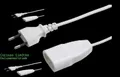 Produktbild: 3X  Euro Verlängerung 3m weiß Buchse Stecker Verlängerungskabel Kabel Kupplung