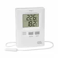 Produktbild: TFA Dostmann Raumthermometer Digitales Innen-Außen-Thermometer mit Kabel und Speicher, 1-tlg., Innen und Außentemperatur Messung schwarz