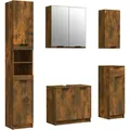 Produktbild: vidaXL 5-tlg. Badmöbel-Set Räuchereiche Holzwerkstoff