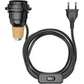 Produktbild: ledscom.de Tischlampe Korkenlampe FLAKO mit Schalter und Textilkabel, schwarz, 1x E27 max. 60W, ohne Flasche, ohne Leuchtmittel