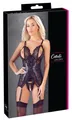 Produktbild: Cottelli LINGERIE Spitzen-Chemise mit offenen Cups und ouvertem String Schwarz L