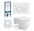 Produktbild: GEBERIT Vorwandelement WC Geberit Vorwandelement Bartolo WC Drückerplatte weiß Komplettset, Spar-Set