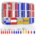 Produktbild: GIZGA Kabelschuhe 368pcs Kabelschuh Set Flachsteckhülsen Sortiment 0.5-6.0mm² Elektrische Sortiment Flachstecker und Gabelkabelschuhe, Ringkabelschuhe