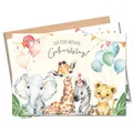Produktbild: MeinBaby123® | Kindergeburtstag Einladungskarten (Afrika Tiere V1)