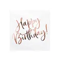 Produktbild: PartyDeco Happy Birthday Weiße Servietten 33x33cm 20 Stk. Geburtstag
