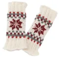 Produktbild: GURU SHOP Handgestrickte Wollstulpen aus Nepal, Gestrickte Beinstulpen aus Schurwolle - Wollweiß, Herren/Damen