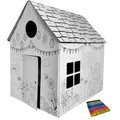 Produktbild: Malhaus Ostern Karton-Spielhaus zum Bemalen mit Stiften für Kinder