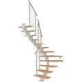 Produktbild: Dolle Mittelholmtreppe Hamburg Buche Weiß GH bis 279 cm 1/2 Gewendelt 75 cm FSC