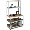 Produktbild: Relaxdays Schwerlastregal mit Werkbank Braun,Silber