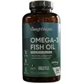 Produktbild: Omega 3 Kapseln 240 Stück hochdosiert 2000 mg Fischöl 1100 mg Omega-3 EPA DHA glutenfrei laktosefrei Nahrungsergänzung WeightWorld