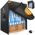 Produktbild: KESSER Strandkorb-Schutzhülle Premium Abdeckung 600D Oxford Gewebe (Strandkorbabdeckung mit Belüftungsöffnungen 175x135x105 cm), UV-Beständige Strandkorbhülle Reißfest, Winterfest & Wasserdicht schwarz 135 cm x 105 cm x 175 cm