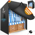 Produktbild: KESSER® Premium Strandkorb Schutzhülle mit Belüftungsöffnungen, Strandkorbhülle Wasserdicht, Winterfest UV-Beständiges, Schwerlast Reißfest 600D Oxford Gewebe Abdeckung (135x105x175cm), Schwarz