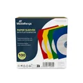 Produktbild: MediaRange Papiertaschen für 1 Disc, mit Lasche und Sichtfenster, farbig sortiert, 100er Pack