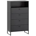 Produktbild: Mid.you Highboard, Schwarz, Metall, 4 Schubladen, 60.2x103.9x33.1 cm, Beimöbel erhältlich, stehend, in verschiedenen Holzdekoren erhältlich, Wohnzimmer, Kommoden & Sideboards, Highboards