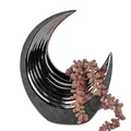 Produktbild: Deko Vase ANTHRAZIT Mondform mit Kugel H. 22cm silber grau Keramik Formano