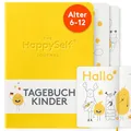 Produktbild: HappySelf – Das preisgekrönte Tagesjournal im Alter von 6-12 Jahren zur Förderung des Glücks, zur Entwicklung positiver Gewohnheiten [Deutschsprachige Ausgabe] für Kinder (Gelb)