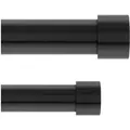 Produktbild: Umbra Doppel-Teleskop-Gardinenstange Cappa, Vorhangstangen mit Halterung, Stahl, Schwarz, 168-305 cm, 1014401-111 - Schwarz