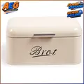 Produktbild: Brotkasten Metall Beige Retro Design 31x19x16cm Brotaufbewahrungsbox Kekse