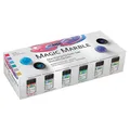 Produktbild: KREUL 73610 - Magic Marble Marmorierfarbe, Metallic Set, 6 x 20 ml in gold, silber, blau, grün, rot und violett, zum Tauchmarmorieren von Holz, Glas, Kunststoff, Papier, Metall und Styropor