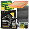 Produktbild: MANN FILTERSET INSPEKTIONSPAKET+MANNOL 5W30 passend für OPEL ASTRA G H ZAFIRA A