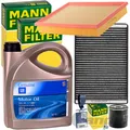 Produktbild: MANN FILTERSET INSPEKTIONSPAKET+ORIGINAL 5W30 für OPEL ASTRA G H ZAFIRA A