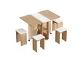 Produktbild: Mondeer Essgruppe Esstisch mit 4 Hockern, Platzsparend, 3-in-1-Funktion, Rollbar & Stabil 120x80 cm