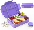 Produktbild: SWVIODMT Brotdose Kinder mit Fächern, 1300 ml Lunchbox Kinder, Bento Box (Lila)