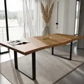 Produktbild: BlackWood »Table4YOU Amarillo« Wildeiche Massivholztisch Baumkante / Wildeiche natur / 4 cm / 240x100 cm