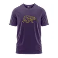 Produktbild: FORSBERG Finnson T-Shirt mit stylischem Bär Brustlogo Rundhals für Herren in Vier verschiedenen Farbkombinationen, Farbe:lila/gelb, Größe:M