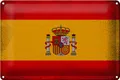 Produktbild: FEMER Blechschild Flagge Spanien 30x20cm Flag of Spain Vintage