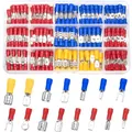 Produktbild: Vwoqiy 280 Stk Kabelschuhe Set, Flachstecker Quetschverbinder Sortiment, Flachsteckhülsen Gabelkabelschuhe Ringkabelschuhe, Elektrische Steckverbinder (Drei Farben 280)