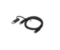 Produktbild: Lenovo 4X90U90618 USB Kabel 1 m USB 3.2 Gen 1 (3.1 Gen 1) USB A/USB C USB C Schwarz (4X90U90618)