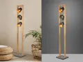 Produktbild: Trio Stehleuchte BELL 3-flammig Silber antik & Gold mit Holz