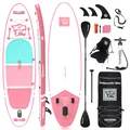Produktbild: TIGERXBANG SUP Boards Stand Up Paddling Board 320x82x15cm, aufblasbare Paddle-Boards mit Doppelschläger-Paddel, Kajak-Sitz, Defender-Pro-Kollektion Rosa