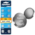 Produktbild: AG5 LR48 LR754 V393 Alkaline Knopfzelle Batterien 10er Pack - 1.5V Ohne Quecksilber, Premium Qualität & Lange Lagerfähigkeit Alpalium