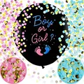 Produktbild: 2 Stück Gender Reveal Ballon XXL 91cm Geschlechtsverkündung Ballons Boy or Girl Konfetti Füllung Rosa Blau Offenbaren Ballon für Gender Reveal Party Deko