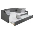 Produktbild: Tagesbett 90×200 Grau Ausziehbett Gästebett Sofa mit 2 Liegeflächen Homestyle4u