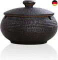 Produktbild: Lependor Aschenbecher aus Keramik mit Deckel, winddicht, Zigarettenaschenbecher