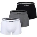 Produktbild: s.Oliver Herren Boxershorts, 3er Pack - Trunks, Hipsters, Baumwoll-Stretch Grau/Schwarz/Weiß XL