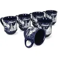 Produktbild: 3160110 - 6er Set Glühweinbecher in dunkelblau mit Weihnachtslandschaft 0,2L geeicht