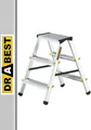 Produktbild: Drabest Klappleiter Leiter Klappbar 2 x 3 Stufen Alu Trittleiter Beidseitig bis 150 kg Belastbar Haushaltsleiter