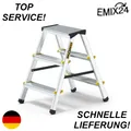 Produktbild: Doppelleiter 2x3 Aluleiter Trittleiter Zweiseitige Klappbar mit 3 Stufen PRO