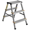Produktbild: Trittleiter Alu 3 Stufen klappbar Stehleiter Klappleiter Aluleiter Leiter