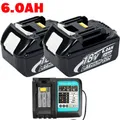 Produktbild: 18V 6,0Ah 8Ah 12Ah für Makita Akku BL1860B BL1850 197422-4 BL1830 LED/ Ladegerät
