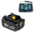 Produktbild: Für Makita Akku 18V 6Ah 5Ah 8Ah 9Ah 12Ah BL1860B BL1850B BL1840B BL1830B LTX DHL