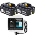 Produktbild: 18V 12Ah Akku Für Makita 8Ah BL1850 BL1830 BL1860B Led Anzeige / Doppelladegerät
