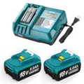 Produktbild: 2Stück 18V 6,0AH Akku&DC18RF Ladegerät Für Original Makita 18V BL1860 mit LED